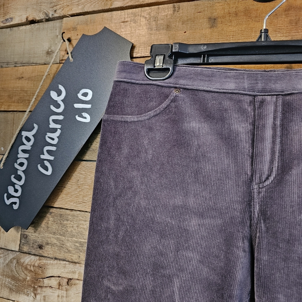 HUE Brand Women's Dark Gray Corduroy Pull On Jegging Pants size L - Picture 3 of 14